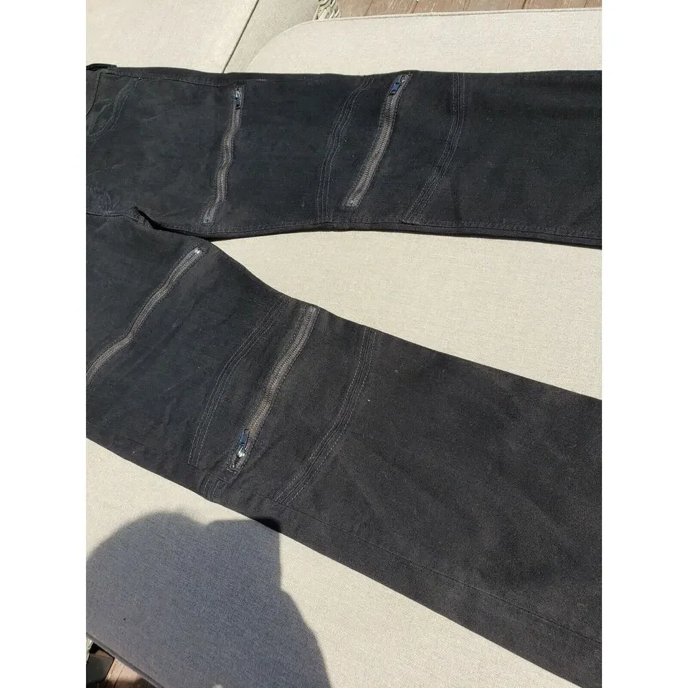 TRUE RELIGION MOTO BLACK MENS JEAN SIZE 38 Zipper Accents
